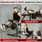 Máquina de Extensión y Curl de Piernas Ajustable con Carga de Placas para Entrenamiento de Cadera Muslos en Gimnasio