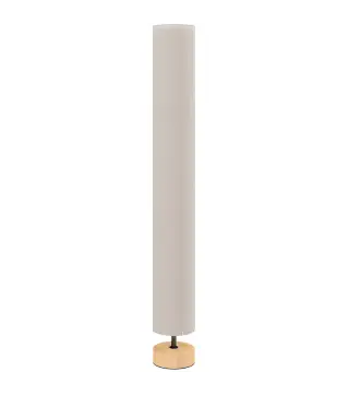 Lámpara de pie de salón con pantalla de lino, interruptor de pie, 2 x casquillo E27, 120 cm, beige