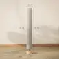 Lámpara de pie de salón con pantalla de lino, interruptor de pie, 2 x casquillo E27, 120 cm, beige