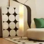 Lámpara de pie de salón con pantalla de lino, interruptor de pie, 2 x casquillo E27, 120 cm, beige