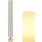 Lámpara de pie de salón con pantalla de lino, interruptor de pie, 2 x casquillo E27, 120 cm, beige