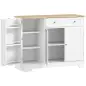 Aparador de Cocina Armario de Cocina 3 Estantes de Puerta Cajón Estantes Ajustables para Comedor 105x40x83 cm Blanco