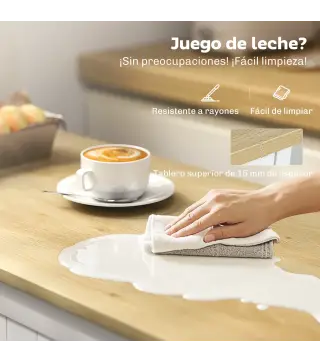Aparador de Cocina Armario de Cocina 3 Estantes de Puerta Cajón Estantes Ajustables para Comedor 105x40x83 cm Blanco