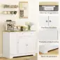 Aparador de Cocina Armario de Cocina 3 Estantes de Puerta Cajón Estantes Ajustables para Comedor 105x40x83 cm Blanco