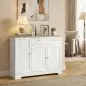 Aparador de Cocina Armario de Cocina 3 Estantes de Puerta Cajón Estantes Ajustables para Comedor 105x40x83 cm Blanco