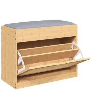 Banco Zapatero Recibidor con Asiento Acolchado Cajón Abatible Puerta de Ratán Estante Ajustable para Entrada Natural