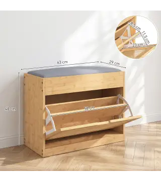 Banco Zapatero Recibidor con Asiento Acolchado Cajón Abatible Puerta de Ratán Estante Ajustable para Entrada Natural