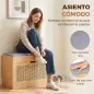 Banco Zapatero Recibidor con Asiento Acolchado Cajón Abatible Puerta de Ratán Estante Ajustable para Entrada Natural Banco Zapatero Recibidor con Asiento Acolchado Cajón Abatible Puerta de Ratán Estante Ajustable para Entrada Natural