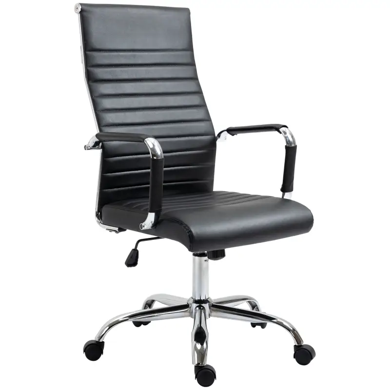 Silla de Escritorio Giratoria Silla de Oficina con Respaldo Alto Ruedas Giratorias Altura Ajustable Función Basculante y Reposab