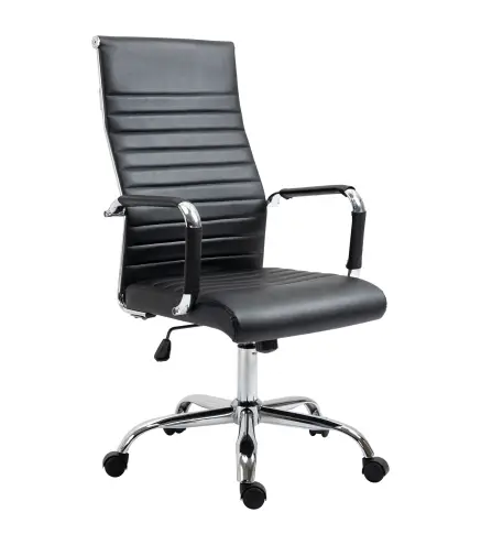 Silla de Escritorio Giratoria Silla de Oficina con Respaldo Alto Ruedas Giratorias Altura Ajustable Función Basculante y Reposab