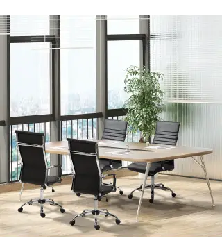 Silla de Escritorio Giratoria Silla de Oficina con Respaldo Alto Ruedas Giratorias Altura Ajustable Función Basculante y Reposab