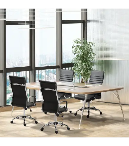 Silla de Escritorio Giratoria Silla de Oficina con Respaldo Alto Ruedas Giratorias Altura Ajustable Función Basculante y Reposab