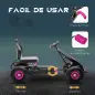 Coche de Pedales para Niños de 5-12 Años con Asiento Ajustable Neumáticos Inflables Amortiguador Carga 50kg Negro y Rosa Coche de Pedales para Niños de 5-12 Años con Asiento Ajustable Neumáticos Inflables Amortiguador Carga 50kg Negro y Rosa