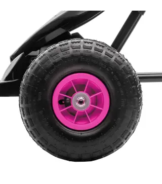 Coche de Pedales para Niños de 5-12 Años con Asiento Ajustable Neumáticos Inflables Amortiguador Carga 50kg Negro y Rosa
