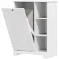 Mueble de Baño con Cesto Ropa Sucia Cesta Extraíble Estante Ajustable y Compartimentos para Baño 60x38x86 cm Blanco