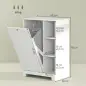 Mueble de Baño con Cesto Ropa Sucia Cesta Extraíble Estante Ajustable y Compartimentos para Baño 60x38x86 cm Blanco