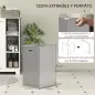 Mueble de Baño con Cesto Ropa Sucia Cesta Extraíble Estante Ajustable y Compartimentos para Baño 60x38x86 cm Blanco
