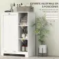 Mueble de Baño con Cesto Ropa Sucia Cesta Extraíble Estante Ajustable y Compartimentos para Baño 60x38x86 cm Blanco