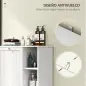 Mueble de Baño con Cesto Ropa Sucia Cesta Extraíble Estante Ajustable y Compartimentos para Baño 60x38x86 cm Blanco