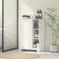 Mueble de Baño con Cesto Ropa Sucia Cesta Extraíble Estante Ajustable y Compartimentos para Baño 60x38x86 cm Blanco