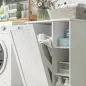 Mueble de Baño con Cesto Ropa Sucia Cesta Extraíble Estante Ajustable y Compartimentos para Baño 60x38x86 cm Blanco