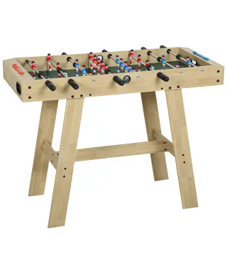 Futbolín para Niños de Madera Mesa de Futbolín con 2 Marcadores 8 Asas y 22 Jugadores 114x78x88 cm Natural