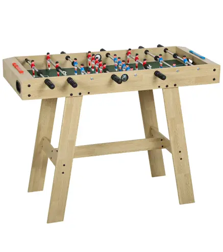 Futbolín para Niños de Madera Mesa de Futbolín con 2 Marcadores 8 Asas y 22 Jugadores 114x78x88 cm Natural
