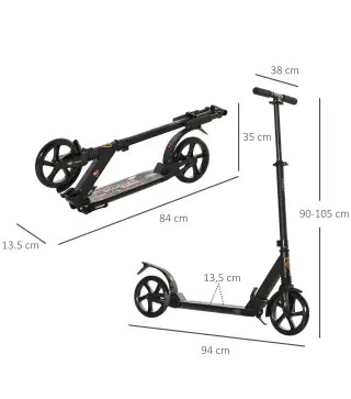Patinete Plegable Scooter con Manillar Altura Ajustable Patinete Ligero para Adultos y Niños (más de 14 años) Tipo Monopatín con