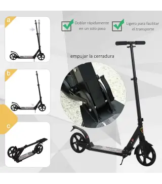 Patinete Plegable Scooter con Manillar Altura Ajustable Patinete Ligero para Adultos y Niños (más de 14 años) Tipo Monopatín con
