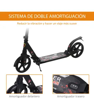 Patinete Plegable Scooter con Manillar Altura Ajustable Patinete Ligero para Adultos y Niños (más de 14 años) Tipo Monopatín con