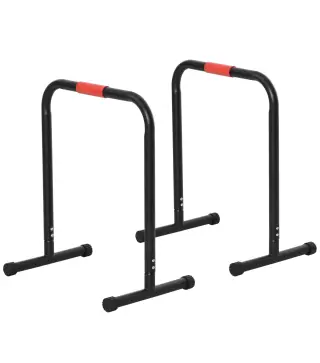 Barras Paralelas Training Soporte con Mango Extra Ancho para Flexiones Inclinadas Musculación Calistenia Dips 63x41x73 cm Negro