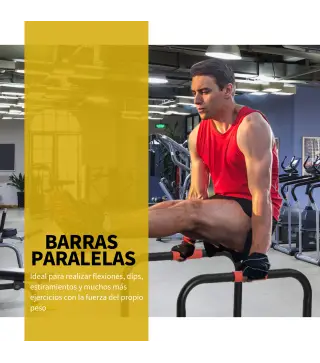 Barras Paralelas Training Soporte con Mango Extra Ancho para Flexiones Inclinadas Musculación Calistenia Dips 63x41x73 cm Negro