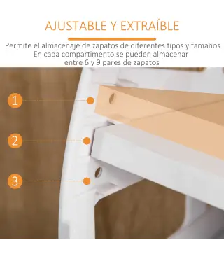 Mueble Zapatero de 3 Puertas para 18-27 Pares de Zapatos Zapatero Moderno con Cajón y Puerta 84x30x132 cm Natural