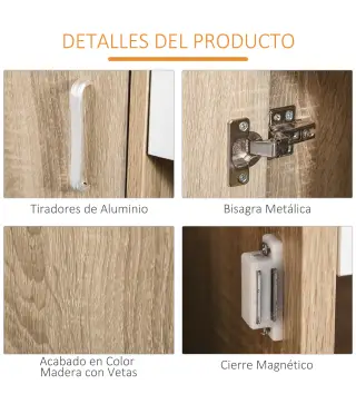 Mueble Zapatero de 3 Puertas para 18-27 Pares de Zapatos Zapatero Moderno con Cajón y Puerta 84x30x132 cm Natural
