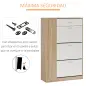 Mueble Zapatero de 3 Puertas para 18-27 Pares de Zapatos Zapatero Moderno con Cajón y Puerta 84x30x132 cm Natural