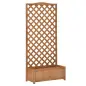 Jardinera con Enrejado de Madera Maciza Arriate Macetero con Soporte para Trepadora Cultivos Plantas Flores para Balcón Terraza