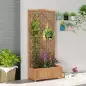 Jardinera con Enrejado de Madera Maciza Arriate Macetero con Soporte para Trepadora Cultivos Plantas Flores para Balcón Terraza