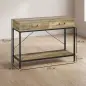 Mesa de Consola Industrial Mesa de Sofá con 2 Cajones y Estante para Recibidor con Patas de Metal Marrón y Negro