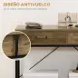 Mesa de Consola Industrial Mesa de Sofá con 2 Cajones y Estante para Recibidor con Patas de Metal Marrón y Negro