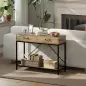 Mesa de Consola Industrial Mesa de Sofá con 2 Cajones y Estante para Recibidor con Patas de Metal Marrón y Negro