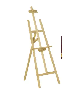 Caballete de Pintura de Madera Caballete de Dibujo con Ángulo Ajustable de 75° y Pincel 51,5x71,5x134,5cm Natural