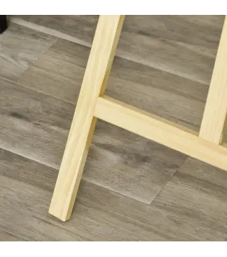 Caballete de Pintura de Madera Caballete de Dibujo con Ángulo Ajustable de 75° y Pincel 51,5x71,5x134,5cm Natural