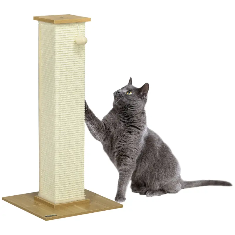 Poste Rascador para Gatos de 80 cm Árbol para Gatos con Poste de Sisal y Bola Colgante 38x38x80 cm Roble Poste Rascador para Gatos de 80 cm Árbol para Gatos con Poste de Sisal y Bola Colgante 38x38x80 cm Roble