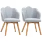 Set de 2 Sillas de Comedor Tapizadas Lino Sintético Acolchadas Carga 120 kg 58x60x82 cm Gris
