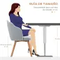 Set de 2 Sillas de Comedor Tapizadas Lino Sintético Acolchadas Carga 120 kg 58x60x82 cm Gris