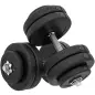 Juego de Mancuernas Ajustables con Barra de Conexión de Acero y Discos Desmontables 8x5 kg 4x1,5 kg Total 50 kg Negro