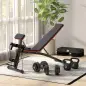 Juego de Mancuernas Ajustables con Barra de Conexión de Acero y Discos Desmontables 8x5 kg 4x1,5 kg Total 50 kg Negro