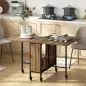 Mesa de Cocina Plegable con Ruedas Alas Abatibles y Estante Mesa Plegable para Salón 130x80x74 cm Marrón