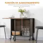Mesa de Cocina Plegable con Ruedas Alas Abatibles y Estante Mesa Plegable para Salón 130x80x74 cm Marrón