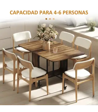 Mesa de Cocina Plegable con Ruedas Alas Abatibles y Estante Mesa Plegable para Salón 130x80x74 cm Marrón